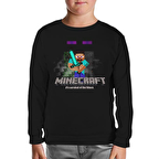 Minecraft - Survival of the Fittest Siyah Çocuk Sweatshirt