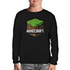 Minecraft - Cube Siyah Çocuk Sweatshirt
