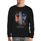 Warcraft - Two Worlds One Home Siyah Çocuk Sweatshirt