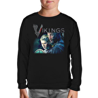 Vikings - Ragnar & Lagertha Siyah Çocuk Sweatshirt