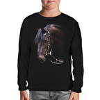 At 2 Siyah Çocuk Sweatshirt