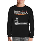 Attack on Titan  Siyah Çocuk Sweatshirt