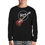 Gitar - Gibson - USA Siyah Çocuk Sweatshirt