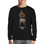 Muhammad Ali - Hard Punch Siyah Çocuk Sweatshirt