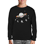 Swing Astronot Siyah Çocuk Sweatshirt