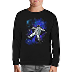 Dreams in Space Siyah Çocuk Sweatshirt