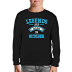 Legends Born in October - Arrow Siyah Çocuk Sweatshirt