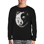 Kurt - Yin Yang Siyah Çocuk Sweatshirt