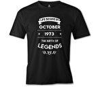 Life Begins in 1973  Siyah Erkek Tshirt