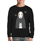 Sprited Away - Kaonashi Siyah Çocuk Sweatshirt