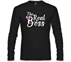 The Real Boss Siyah Erkek Sweatshirt