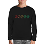 Emoji Siyah Çocuk Sweatshirt