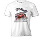 Araba - Yarış Beyaz Erkek Tshirt