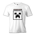 Minecraft - Creeper Stencil Beyaz Erkek Tshirt