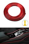 Trim Fitil Kırmızı Yeni Nesil Araç Içi Ip Şerit Balık Sırtı Nikelajlı 5 Metre