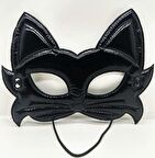 Siyah Renk Kumaş Malzemeden İmal Eva Kedi Maskesi 19x15 cm