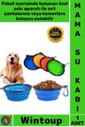 #Mama Taşınabilir Silikon Askı Aparatlı Pratik Akordeon Şık Katlanabilir Kedi Köpek Mama Su Kabı
