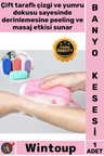 #Kese Kaliteli Çift Tasarımlı Peeling Etkili Yumuşak Masaj Yapan Süngerli Silikon Banyo Kesesi