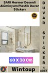 #Sticker Su Geçirmez Kendinden Yapışkanlı Sarı Mermer Desenli Alüminyum Plastik Duvar Stickerı