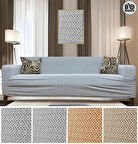 BAQDO Modern Tuğla Desen Koltuk Örtüsü Lastikli Kayma Yapmayan 3 Kişilik Çekyat Kanepe Kılıfı 1 Adet