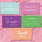 Teşekkür Kartı - Thank you card 50 adet renkli-TK070