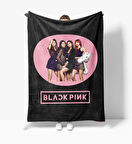 Black Pink Desenli Dijital Baskılı Polar TV Battaniyesi