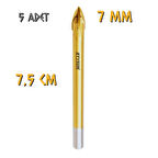 Kupa Tyson Cam Seramik Delici Matkap Ucu 7 mm. - 5 Adet