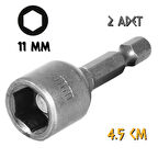 Kupa Tyson Manyetik Somun Sıkma Adaptörü - 11 mm. - 4.5 cm. - 2 Adet