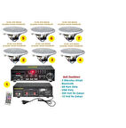 (1 Adet Anfi + 6 Adet 100V 16 cm Tavan Hoparlör) Tavan Hoparlör Seti 