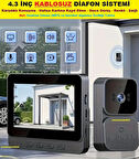 GÖRÜNTÜLÜ KABLOSUZ 4.3 İNÇ DİAFON ZİL SİSTEMİ(KAYIT ETME-GECE GÖRÜŞ-RENKLİ-KONUŞMA-ŞARJlı)