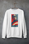 I Can Do This Yazılı Unisex Oversize Kaptan Amerika Sweatshirt