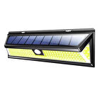 Solar 180 LED Güneş Enerjili Kumandalı 3 Modlu Duvar Lambası | Hareket Sensörlü Su Geçirmez