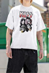 Oversize Kiss Rock Metal Müzik Grubu Baskılı Unisex Tişört
