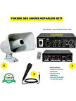 Yüksek Ses Anons Hoparlör Seti (Büyük Boy Hoparlör - Mikrofon - USB - SD Kart Girişli Mobil Amfi)