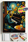 Sayılarla Boyama Seti Numaralı Tuval Fırça Boya Dahil Kasnaklı Set 50x70 Cm - VAN GOGH PİYANO