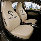 Volkswagen Bej Renk Ön ve Arka Koltuk Kılıfı Penye Servis Seti – Araba Koltuk Koruyucu