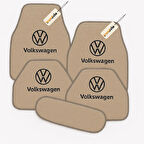 Bej Renk Volkswagen Oto Halı Paspas 5 Parça Set – Lüks, Şık ve Dayanıklı Araç İçi Zemin Koruma