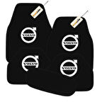 Siyah Renk Volvo Logolu Kaymaz Oto Halı Paspas Takımı 5 Parça – Şık ve Dayanıklı Araç İçi Zemin Koruma Seti