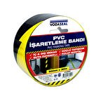 VodaSeal Sarı Siyah Uyarı İkaz PVC İşaretleme Bandı - 50 mm x 30 mt.