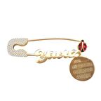 Vaoov 925 Ayar Gümüş Uğurböceği Ve İsimli Bebek İğnesi