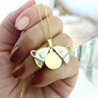 Vaoov 925 Ayar Gümüş İsimli Altın Kaplama Açılan Gezegen Kolye