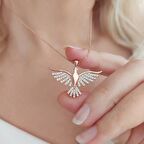 Vaoov 925 Ayar Gümüş Zümrüdü Anka Kuşu Kolye