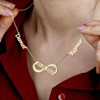 Vaoov 925 Ayar Gümüş İsimli Sonsuz Plaka Kolye