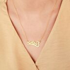 Vaoov 925 Ayar Gümüş Kişiye Özel İsimli Kalpli Kolye