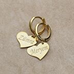 Vaoov 925 Ayar Gümüş Kalpli İsimli Küpe