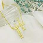 Vaoov 925 Ayar Gümüş Üç İsimli Kolye