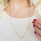 925 Ayar Gümüş Kişiye Özel Üç Harfli Tektaş Kolye