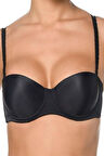 Kadın Siyah Straplez Dolgusuz Sütyen 2550s