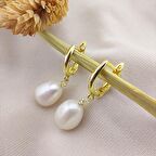 Vaoov 925 Ayar Gümüş İnci Küpe