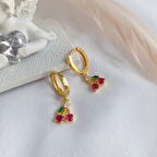 Vaoov 925 Ayar Gümüş Kiraz Küpe